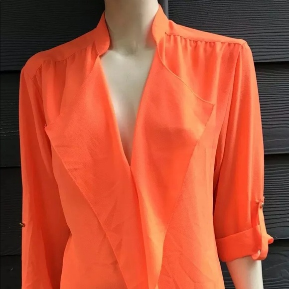Alberto Makali Tops - Alberto Makali Women Top Sz L Orange Roll on Slv